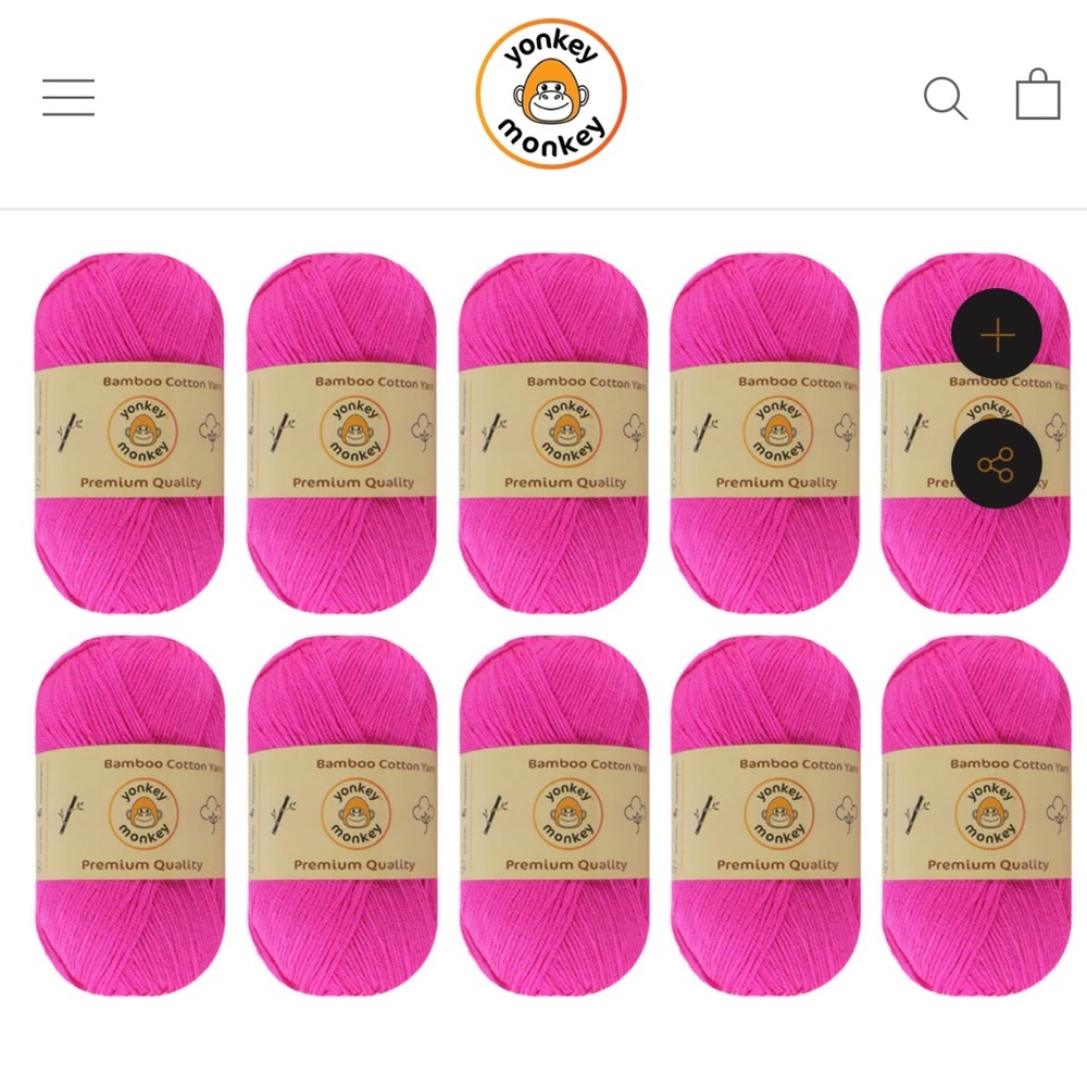 🌟NWT🌟 Yonkey Monkey Bamboo Cotton Yarn (Pack of 10)
